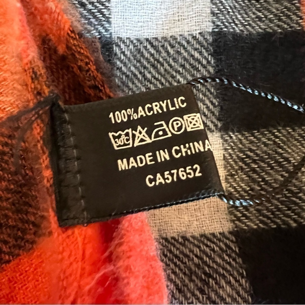 CHERIE BLISS | Orange, black & white new with tag oversized blanket scarf - Picture 5 of 7